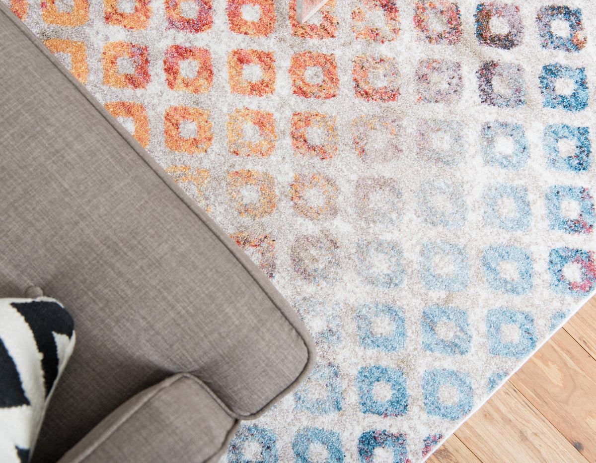 Devan - Rainbow Square-Pattern Rug