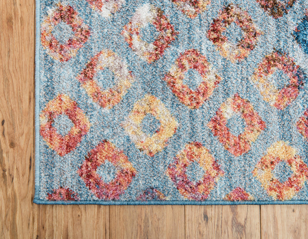 Devan - Rainbow Square-Pattern Rug