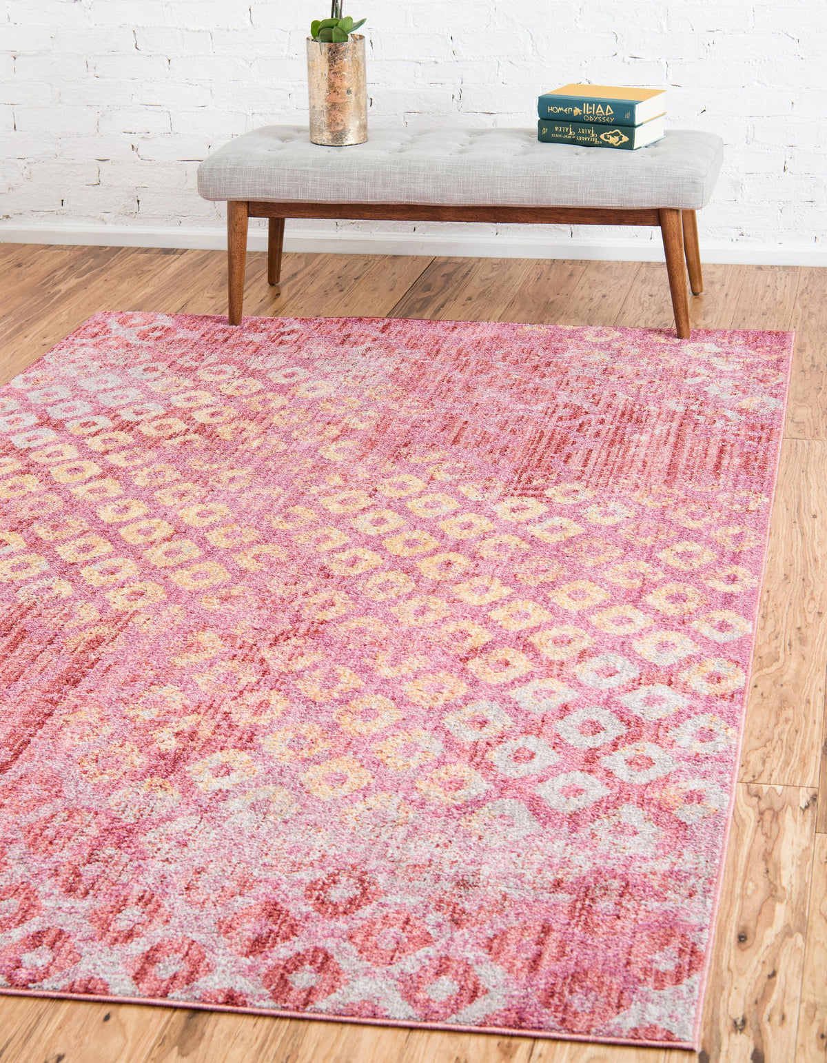 Devan - Rainbow Square-Pattern Rug